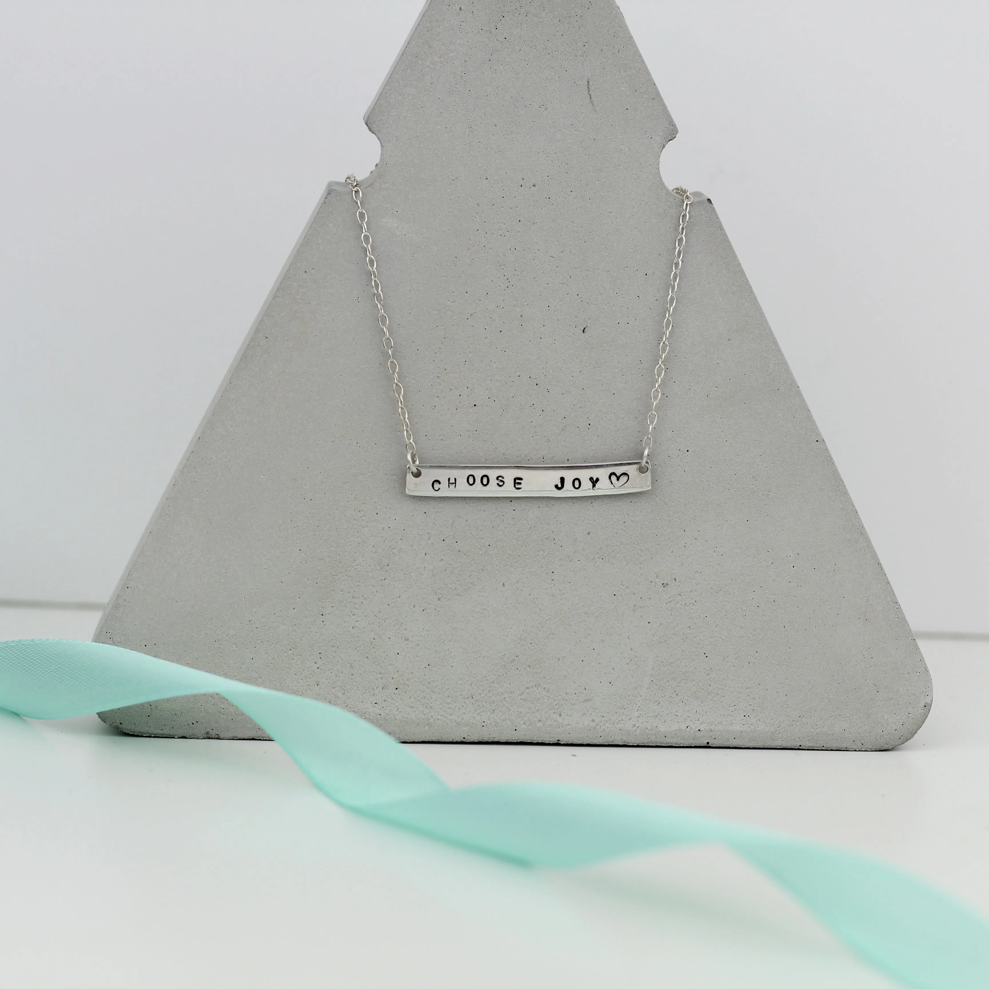 Custom Bar Necklace Silver