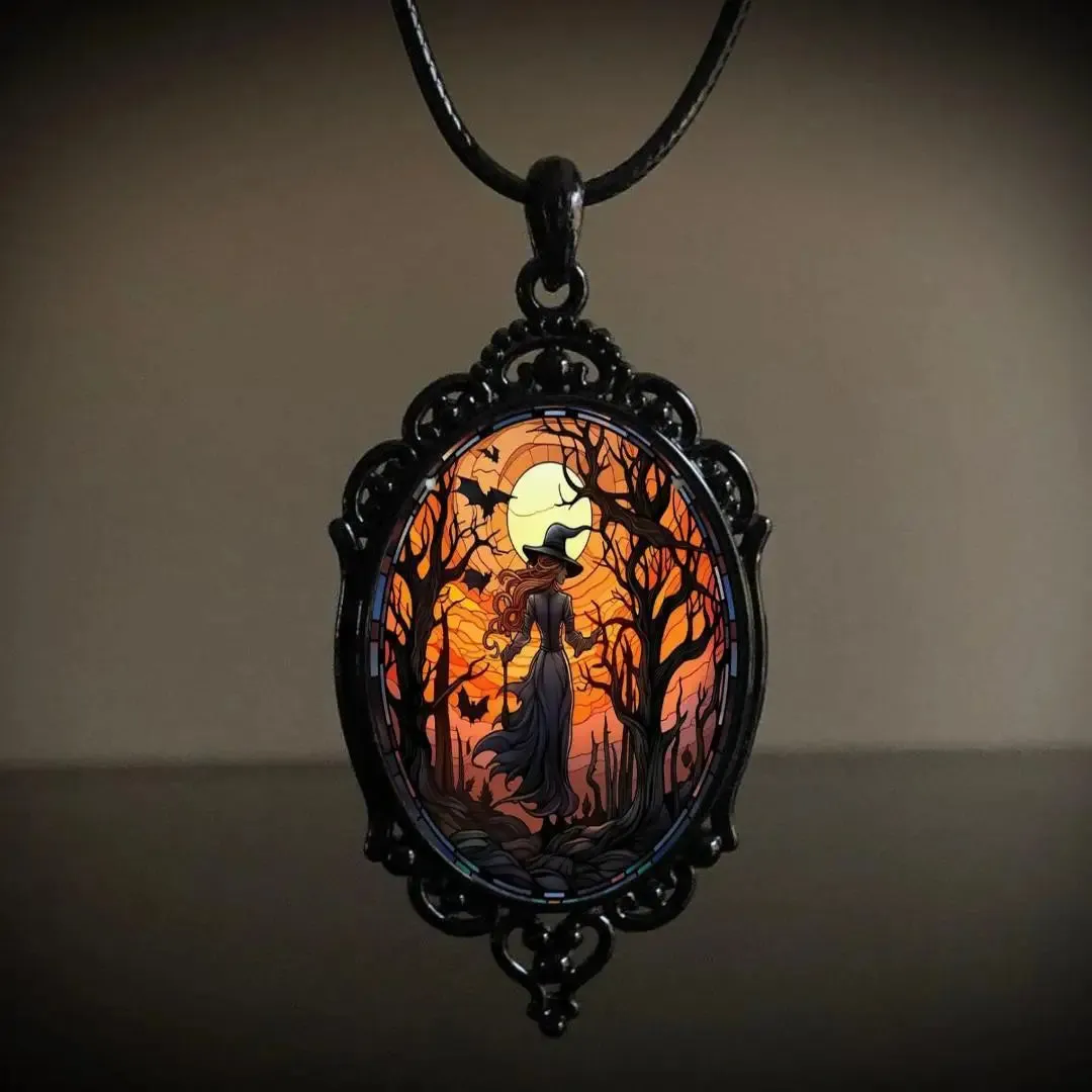 Gothic Castle Necklaces Leather Rope DarkPendants