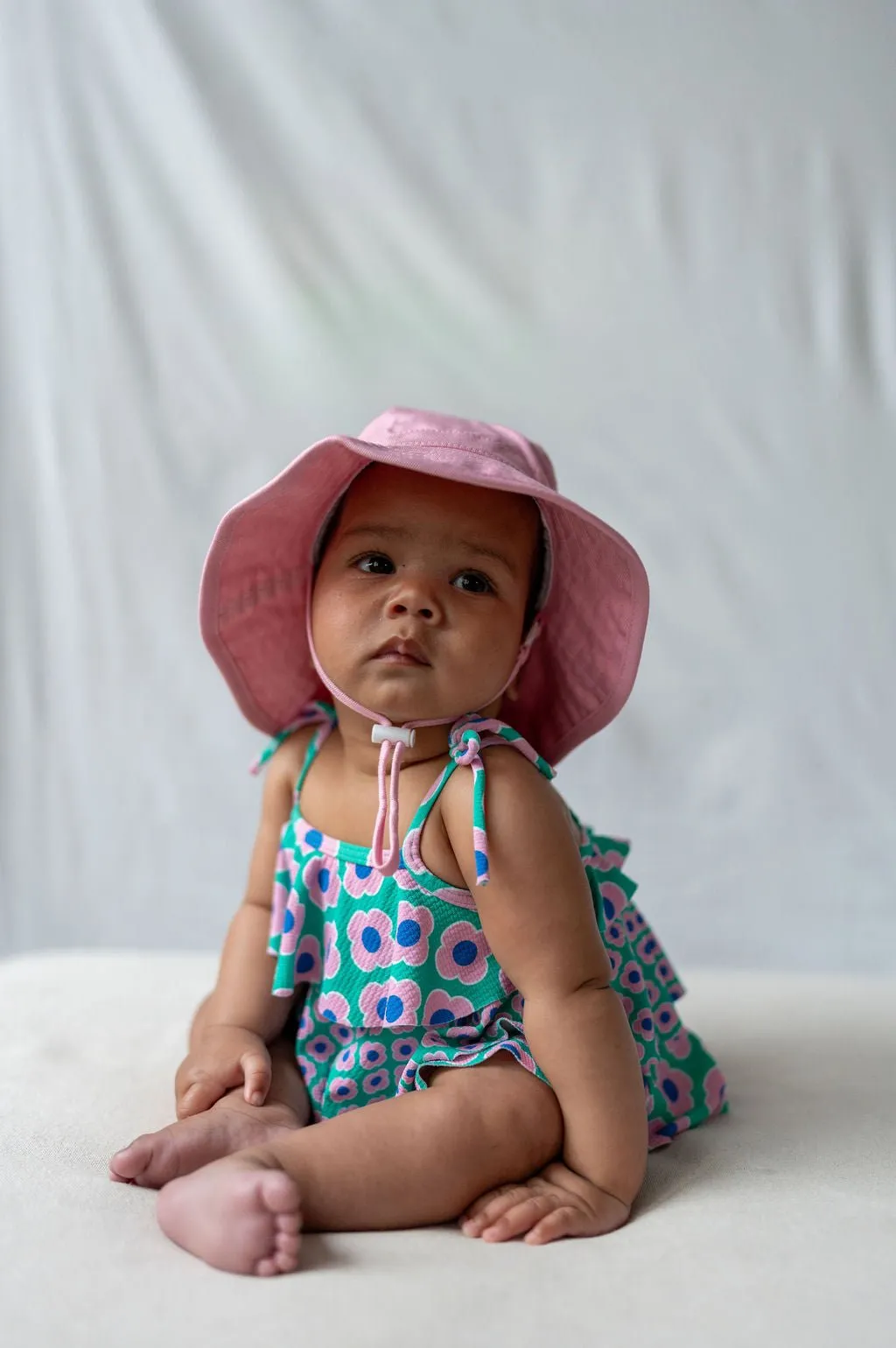 Pink Wide Brim Infant Hat