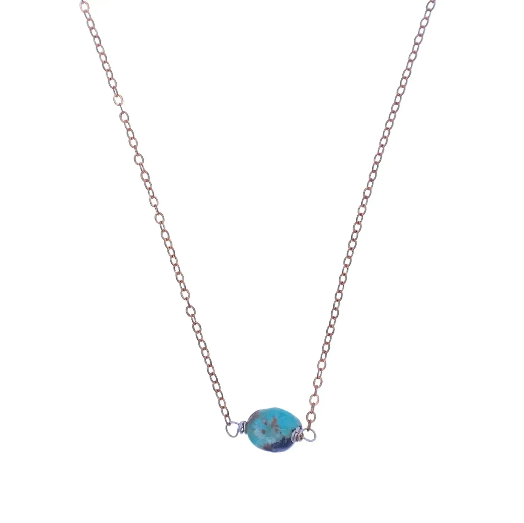 Short Necklace with Turquoise Stone